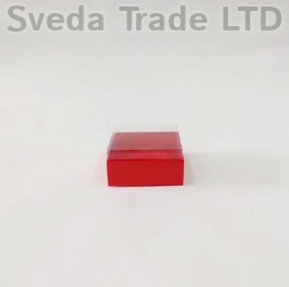 Кутия - размер 8 х 8 х 4 см - цвят Червен