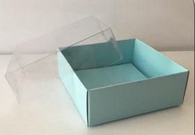 Кутия - размер 9 х 9 х 3 см - цвят СИН